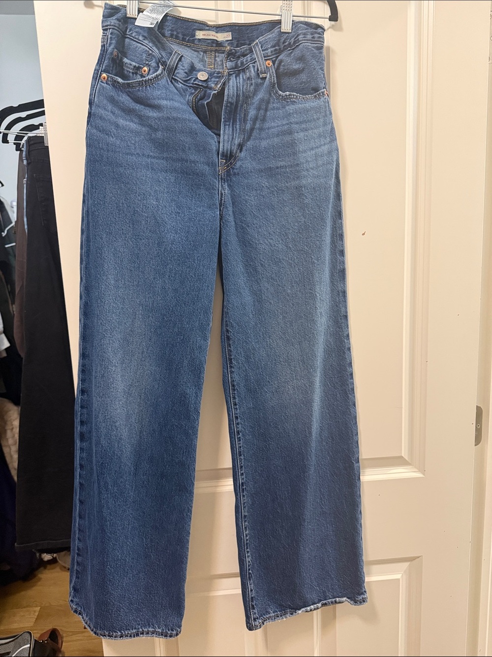 Levi's Women's Ribcage Wide-Leg Jeans in Blue Denim